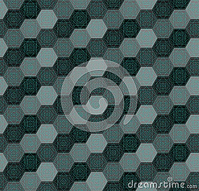 Black and gray dotted hexagons pattern Vector Illustration