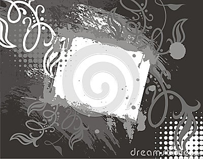 Black & gray grunge background Vector Illustration