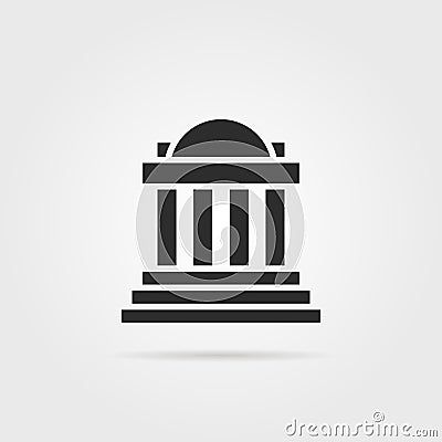 Black greek colonnade building with shadow Vector Illustration