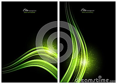 Black and green abstract backgrounds Vector Illustration