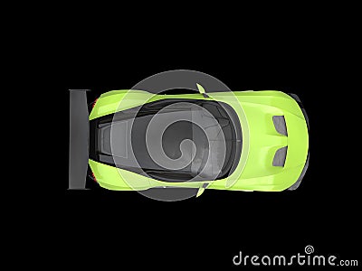 Black and green awesome modern race car - top view Stock Photo