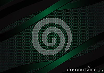 Black and green geometric abstract vector background with copy space with copy space modern design Vector Illustration