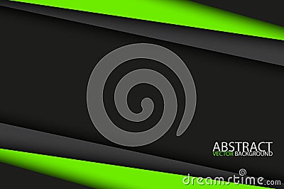 Black and green modern design, abstract widescreen background Vector Illustration