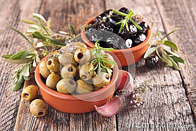 Black and green olive Stock Photo