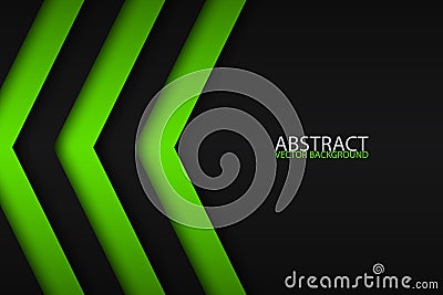 Black and green overlayed arrows, abstract modern background Vector Illustration