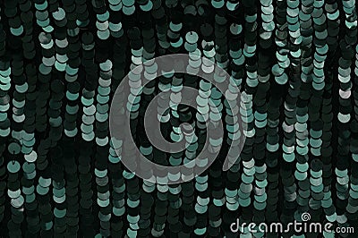 Black green sequins pattern texture Stock Photo