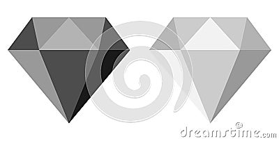 Black and grey diamond, vector illustration Vector Illustration