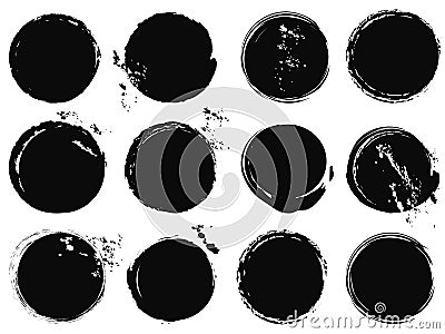 Black grunge circle splashes Vector Illustration