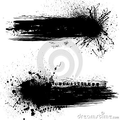 Black grunge line ink texture brush strokes and artistic lines on white Stock Photo