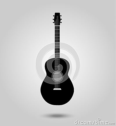 Black guitar Vector Illustration