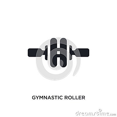 black gymnastic roller isolated vector icon. simple element illustration from gym and fitness concept vector icons. gymnastic Vector Illustration