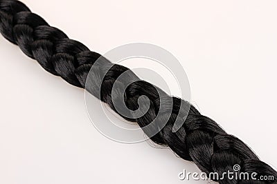 Black hair braid Stock Photo