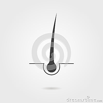 Black hair follicle icon with shadow Vector Illustration
