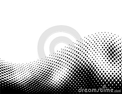 Black halftone wave Vector Illustration