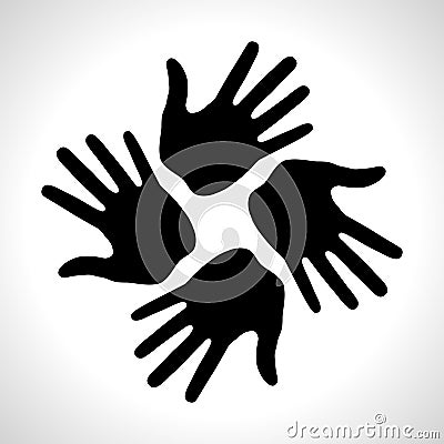 Black Hand Print icon Vector Illustration