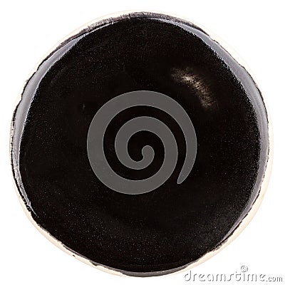 Black handmade pottery circle Stock Photo