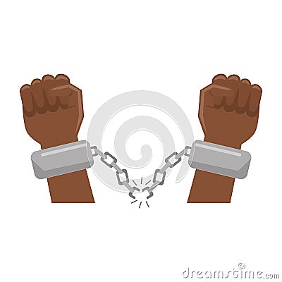 Black hands with chains cartoon Vector Illustration