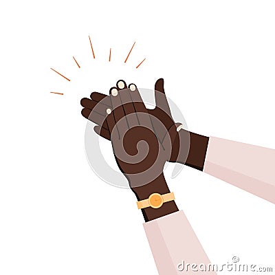 Black Hands Clapping Composition Vector Illustration