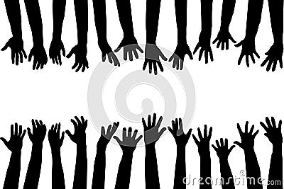 Black hands silhouettes Vector Illustration