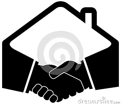 Black handshake icon Vector Illustration