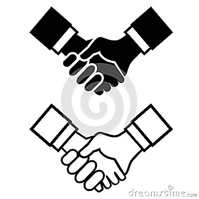 Black handshake icon Vector Illustration