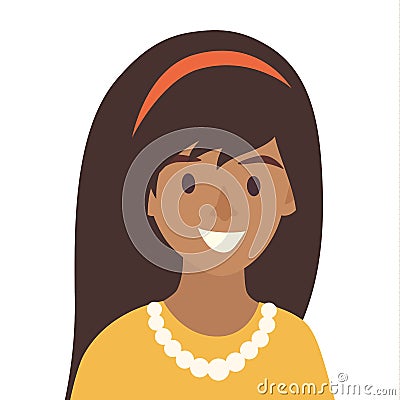 Black happy girls icon vector.Woman icon illustration Vector Illustration