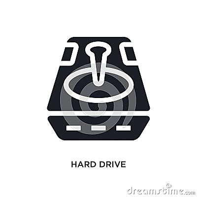 black hard drive isolated vector icon. simple element illustration from big data concept vector icons. hard drive editable black Vector Illustration