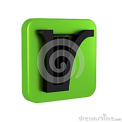 Black Harp icon isolated on transparent background. Classical music instrument, orhestra string acoustic element. Green Stock Photo