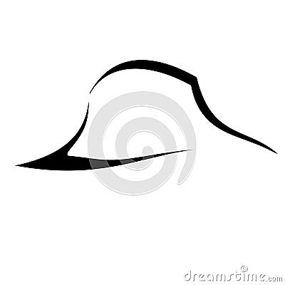 Hat Black Silhuet for simple logo Stock Photo