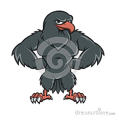 Black Hawk Cartoon Vector Illustration