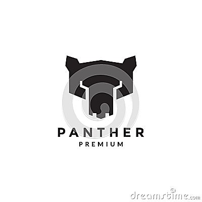 Black head jaguar panther modern logo symbol icon vector graphic design illustration idea creative Vector Illustration