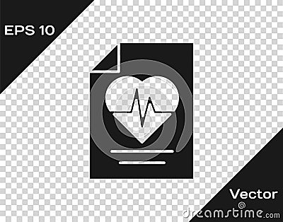 Black Health insurance icon isolated on transparent background. Patient protection. Security, safety, protection Vector Illustration