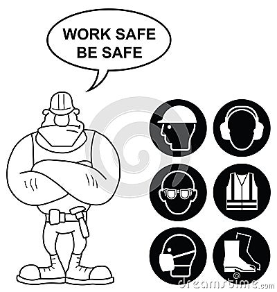 Black Health and Safety Signs Vector Illustration