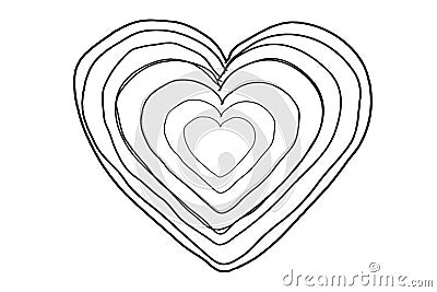 Black Heart Shape Echoed Line Art Sequence on White Stock Video - Video ...