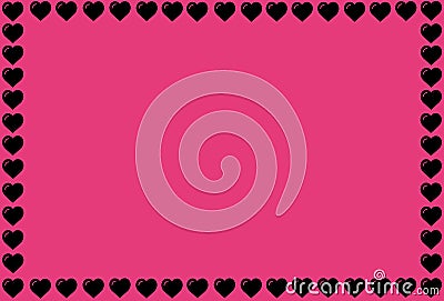 Black Heart Shape on Pink Background. Hearts Dot Design. Can be used for Articles, Printing, Illustration purpose, background, Stock Photo