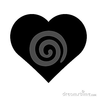 Black heart vector icon. Vector Illustration