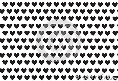 Black hearts, pattern with hearts, vector Vector Illustration