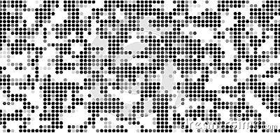 Black hexagon mosaic tile texture pattern on white background Cartoon Illustration