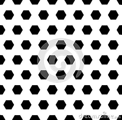 Black hexagons. Vector monochrome seamless pattern Vector Illustration