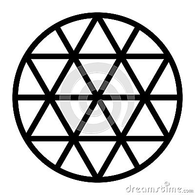 Black hexagram grid formed by lines in a circle Vector Illustration