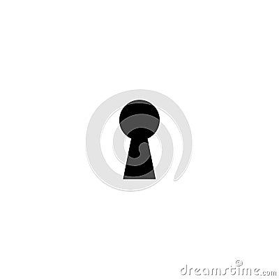 Black hey hole icon. Padlock, lock symbol isolated on white. Flat vector illustration. safety button Cartoon Illustration