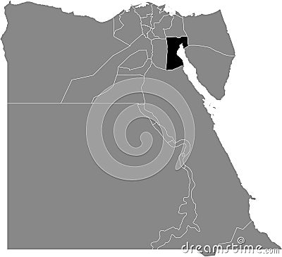 Location map of the Suez governorate of the Arab Republic of Egypt Vector Illustration