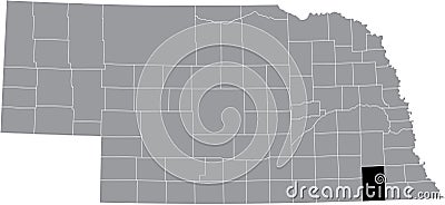 Location map of the Gage County of Nebraska, USA Vector Illustration