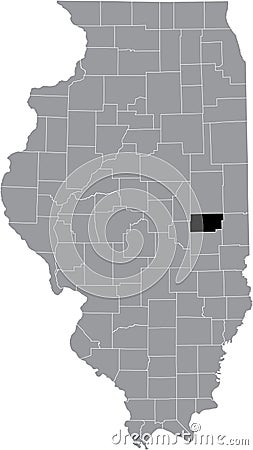 Location map of the Coles County of Illinois, USA Vector Illustration