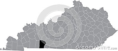 Location map of the Logan County of Kentucky, USA Vector Illustration