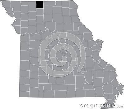 Location map of the Mercer County of Missouri, USA Vector Illustration