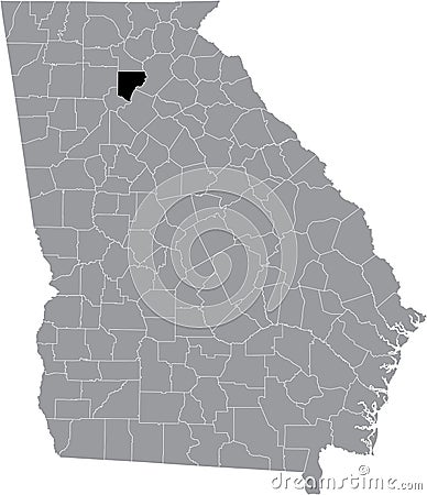 Location map of the Forsyth county of Georgia, USA Vector Illustration
