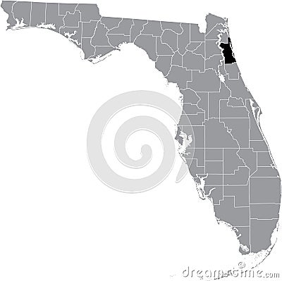 Location map of the St. Johns county of Florida, USA Vector Illustration