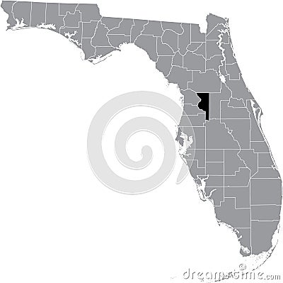 Location map of the Sumter county of Florida, USA Vector Illustration