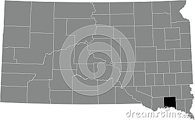 Location map of the Yankton County of South Dakota, USA Vector Illustration